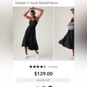 NWT athleta hybrid elation v neck dress